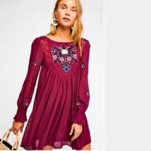Free People NWOT boho dress with embroidery